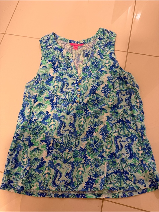 Lilly Pulitzer Tops - Lilly pulitzer essie tank in Blue Ibiza Cabana Cocktail